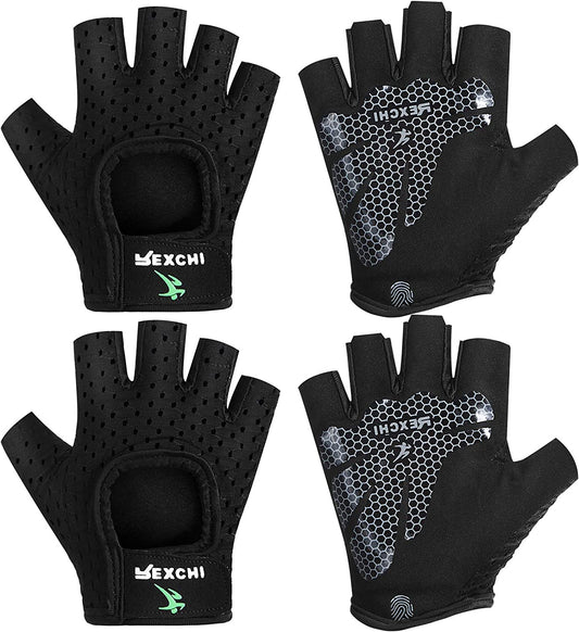 2 Pairs Workout Gloves Adjustable Weight Lifting Gym Exercise Training Breathable Workout Gloves with Full Palm Protection for Men and Women Fitness, Biking, Pull Up, Cycling